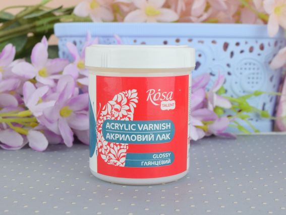 Лак глянцевий, акриловий, 100 мл, для декору ROSA TALENT 48610001 Лак глянцевий, акриловий, 100 мл, для декору ROSA TALENT 48610001