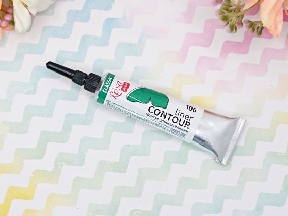 Універсальний акриловий Контур 135106 колір Зелений, 20 мл, ROSA Talent  