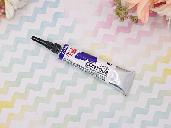 Універсальний акриловий Контур 135107 колір Синій, 20 мл, ROSA Talent  