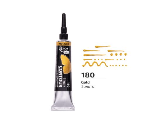 Універсальний акриловий Контур 135180 колір Золото, 20 мл, ROSA Talent  