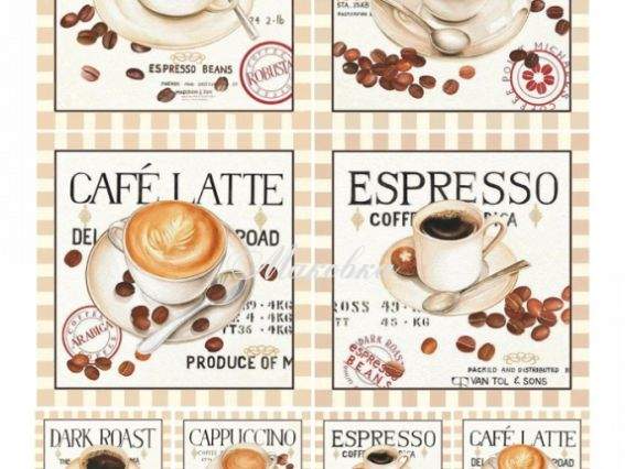 Декупажная карта Coffee break (кофе), ROSA START 21х29,7 см