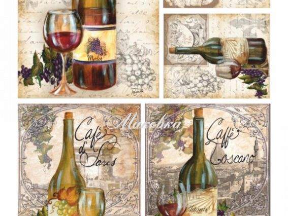 Декупажная карта Коллекционные вина, ROSA START 21х29,7 см