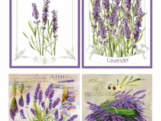 Декупажная карта Lavender (лаванда), ROSA START 21х29,7 см