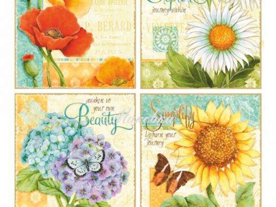 Декупажная карта Цветочный коллаж, ROSA START 21х29,7 см