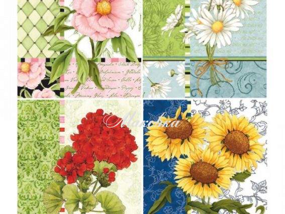 Декупажная карта Цветочный коллаж 2, ROSA START 21х29,7 см Декупажная карта Цветочный коллаж 2, ROSA START 21х29,7 см