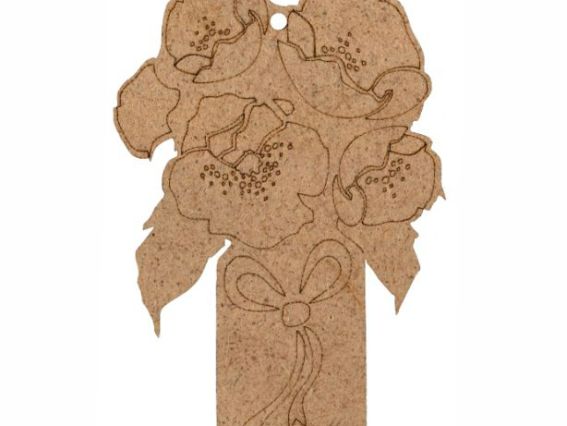 Заготовка фигурка Букет цветов-3 (маки в баночке), заготовка из ДВП, 6,5х10 см, ТМ ROSA Talent Заготовка фигурка Букет цветов-3 (маки в баночке), заготовка из ДВП, 6,5х10 см, ТМ ROSA Talent