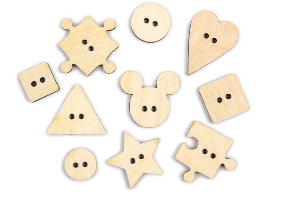 Набір заготовок-міні Гудзики , фанера, 10шт,  ROSA Talent  2809117