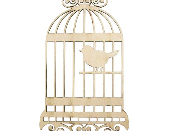 Заготовка фигурка Клетка с птичкой 29,5х16,5см, из фанеры, ТМ ROSA Talent Заготовка фигурка Клетка с птичкой 29,5х16,5см, из фанеры, ТМ ROSA Talent