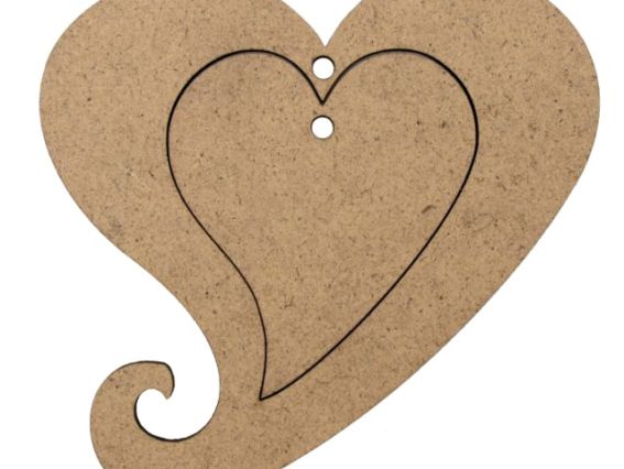 Два сердца, заготовка из ДВП, 10,3х10,7см, ТМ ROSA Talent Два сердца, заготовка из ДВП, 10,3х10,7см, ТМ ROSA Talent