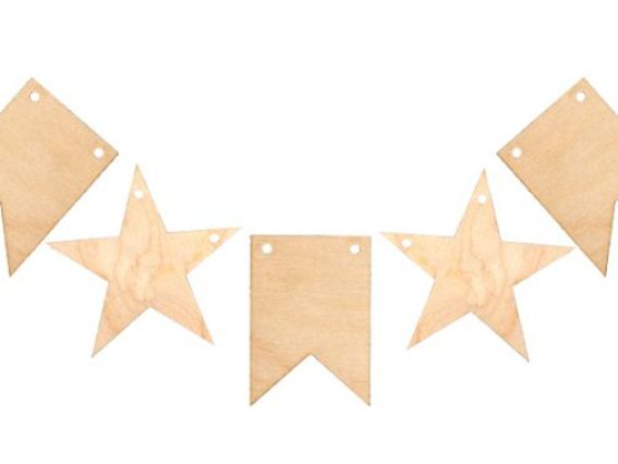 Набор заготовок для Гірлянды (звезды и флажки), из фанеры, 5 шт, ROSA TALENT 4801488 Набор заготовок для Гірлянды (звезды и флажки), из фанеры, 5 шт, ROSA TALENT 4801488