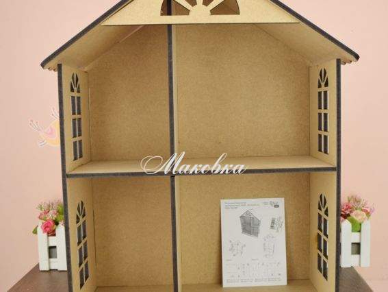 Заготовка Дом кукольный двухэтажный из МДФ, 40х48,5х20 см  ROSA Talent 2873001 Заготовка Дом кукольный двухэтажный из МДФ, 40х48,5х20 см  ROSA Talent 2873001