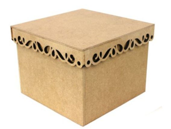 Коробка з фігурною кришкою - 2 велика, розмір 20х20х15 см, заготовка для декупажу МДФ