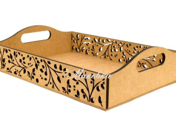 Поднос серия Флора, МДФ, 37х26,5х9,3 см , заготовка для декорирования Поднос серия Флора, МДФ, 37х26,5х9,3 см , заготовка для декорирования