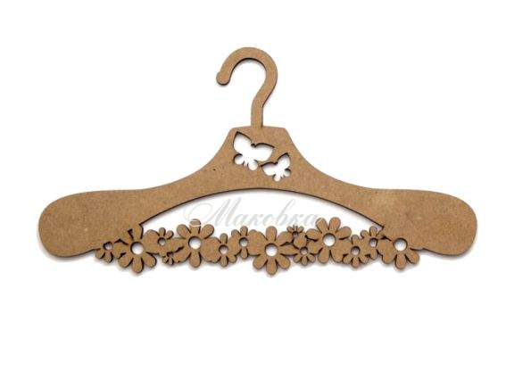 Вешалка Цветочки, заготовка для декора 30х15,8 см, МДФ, 1 шт Вешалка Цветочки, заготовка для декора 30х15,8 см, МДФ, 1 шт