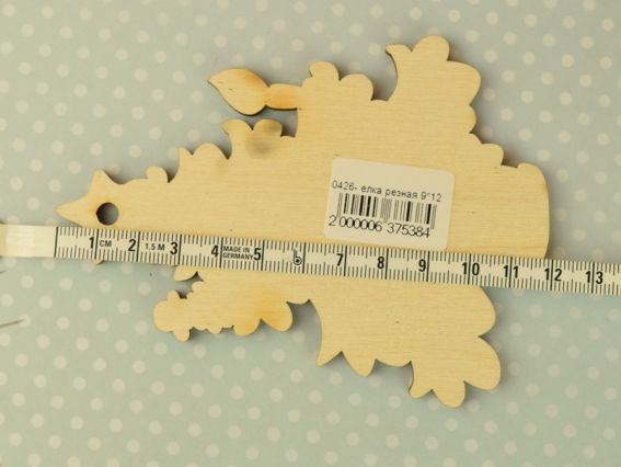 Новорічна Заготівля для декору фігурка плоска №0426 Ялинка з іграшками, фанера, 9*12см,  