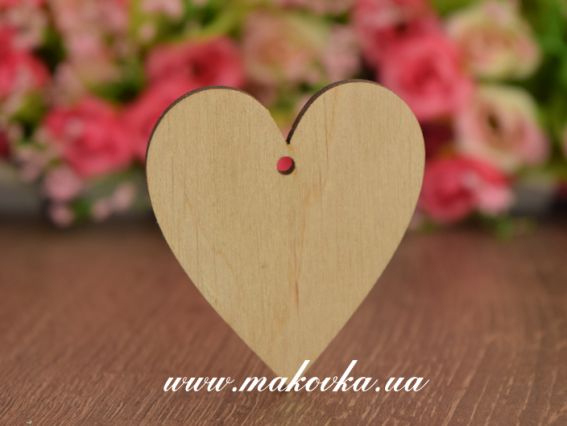 Заготовка фигурка плоская Сердечко бирочка №316-1, фанера 5х5,5 см , 1 шт Заготовка фигурка плоская Сердечко бирочка №316-1, фанера 5х5,5 см , 1 шт