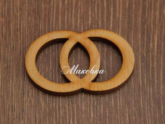 Заготовка фігурка плоска Весільні Кільця №352, фанера 5х3 см