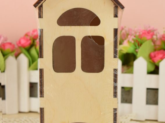 Заготовка для декорирования Чайный домик с окошком №89, фанера 9х9х19см