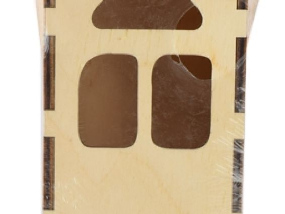 Чайный домик с окошком №89, фанера, 9х9х19 см Чайный домик с окошком №89, фанера, 9х9х19 см