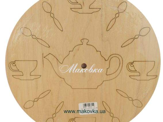 Заготовка для часов Циферблат Чай №19, фанера 24 см