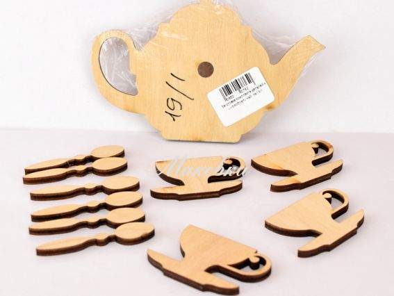 Заготовка комплекта деталей к циферблату Чай, №19/1, 13 шт