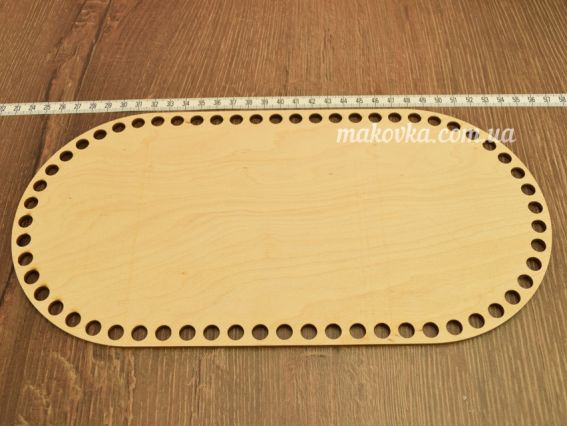 Донышко для сумки прямоугольное с закруглением 384/1, фанера , размер 30х15см, Алисена