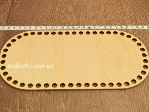 Денце для сумки прямокутне з заокругленням 384/2, фанера, розмір 25х12,5см, Алісена