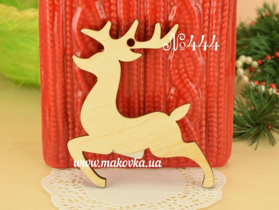 Заготовка фигурка плоская №444 Олень, фанера, 9х6 см, 1 шт Заготовка фигурка плоская №444 Олень, фанера, 9х6 см, 1 шт