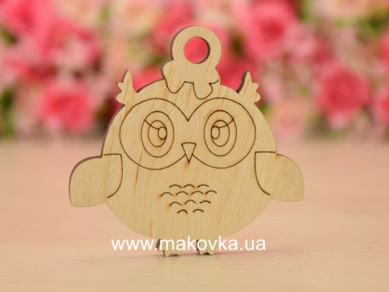 Заготовка фигурка плоская №640-2 Сова, фанера 5,5х5 см, 1 шт Заготовка фигурка плоская №640-2 Сова, фанера 5,5х5 см, 1 шт