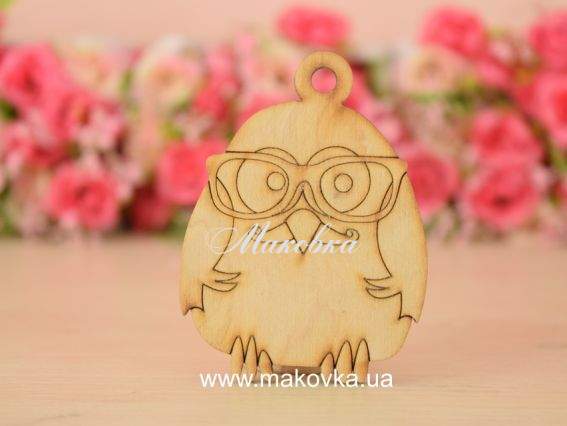 Заготовка фигурка плоская №637-2 Ципленок с усами и в очках, фанера 7х5 см, 1 шт Заготовка фигурка плоская №637-2 Ципленок с усами и в очках, фанера 7х5 см, 1 шт