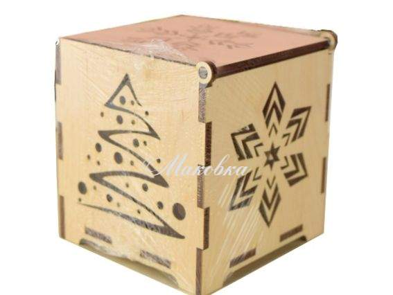 Коробка для ялинкової іграшки №1025, фанера, 10х10х10 см Коробка для ялинкової іграшки №1025, фанера, 10х10х10 см