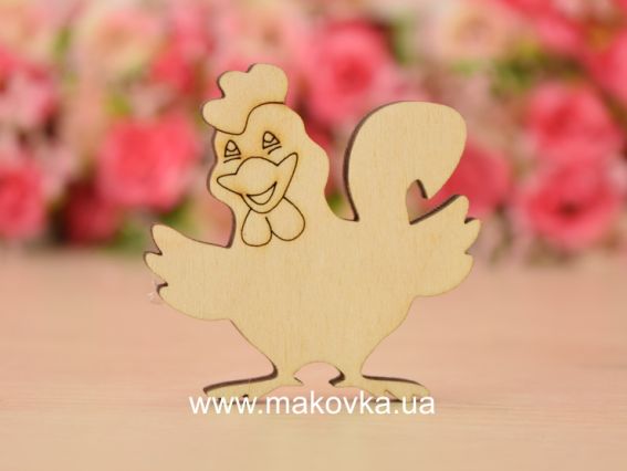 Заготовка фигурка плоская №625-1 Петух дружелюбный, фанера 5х5 см, 1 шт Заготовка фигурка плоская №625-1 Петух дружелюбный, фанера 5х5 см, 1 шт