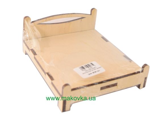 Лялькове Ліжко двоспальне мале №1069, фанера 10х12х5см Лялькове Ліжко двоспальне мале №1069, фанера 10х12х5см