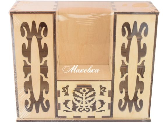 Шкаф кукольный резной №1106 из фанеры, размер 18,5х6х15,5 см Шкаф кукольный резной №1106 из фанеры, размер 18,5х6х15,5 см