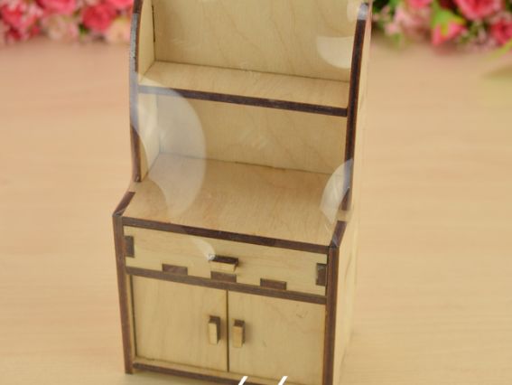 Заготовка лялькова Шафа-стелаж кухонний №1171, фанера 9х5,5х17 см