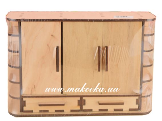 Шкаф-купе №1181, заготовка из фанеры 23х6,5х16 см Шкаф-купе №1181, заготовка из фанеры 23х6,5х16 см