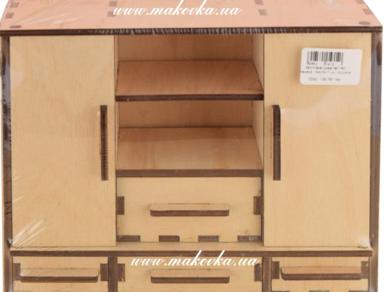 Шкаф тройной №1182, заготовка из фанеры 19х6,5х17 см Шкаф тройной №1182, заготовка из фанеры 19х6,5х17 см