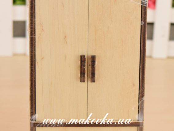 Заготовка лялькова Шафа двох-дверна для одягу №1191, фанера 10х5х16 см