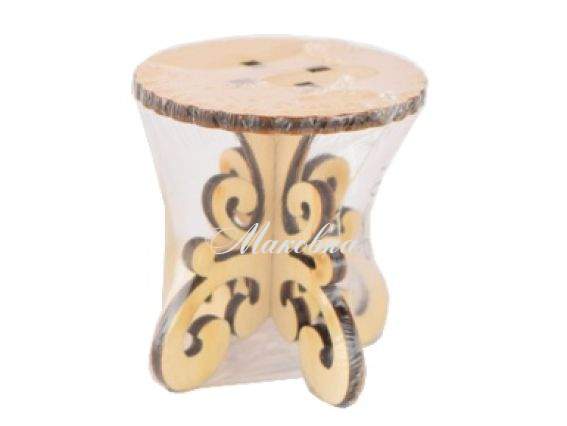 Столик круглий фігурний №1058 з фанери, 6х6,5 см