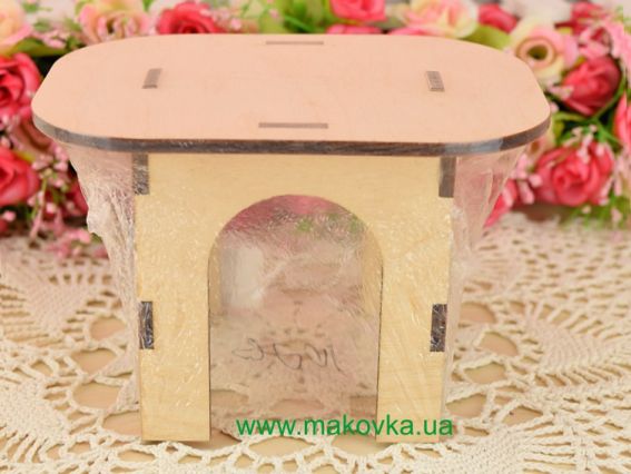 Заготівля лялькова Стіл кухонний великий №1076, фанера, розмір 13х10х8,5 см