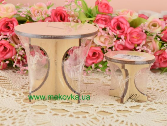 Заготовка лялькова Столик круглий маленький №1081, фанера, розмір 5х4,5 см