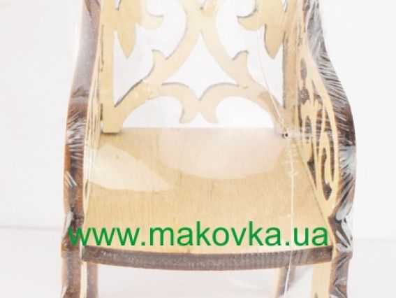 Заготовка Кукольный Стульчик резной №1053, фанера, размер 5,5х5х11см