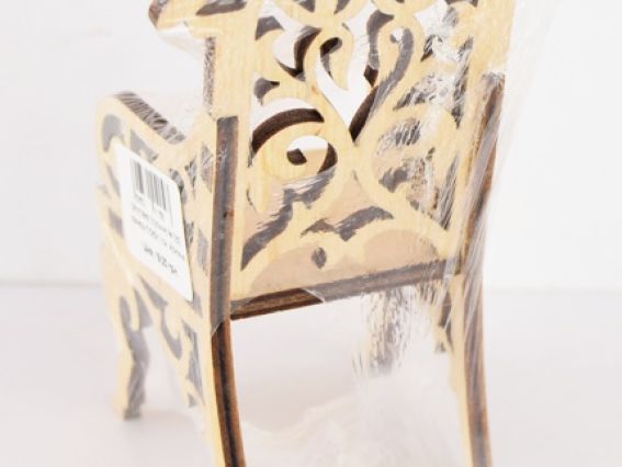 Заготовка Кукольный Стульчик резной №1053, фанера, размер 5,5х5х11см