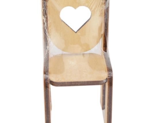 Стульчик с сердцем большой №1084, фанера 5х5х10 см Стульчик с сердцем большой №1084, фанера 5х5х10 см