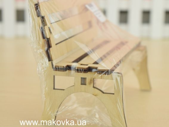 Заготовка для декорування Лавочка лялькова №1202, з фанери, розмір 13х6,5х9 см