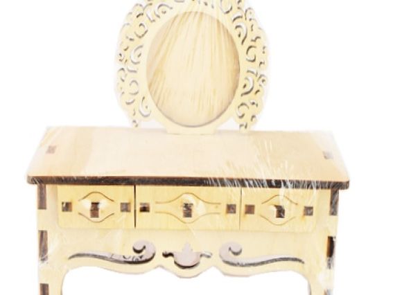 Трюмо с ящичками №1093, фанера 13х6,5х13,5 см Трюмо с ящичками №1093, фанера 13х6,5х13,5 см