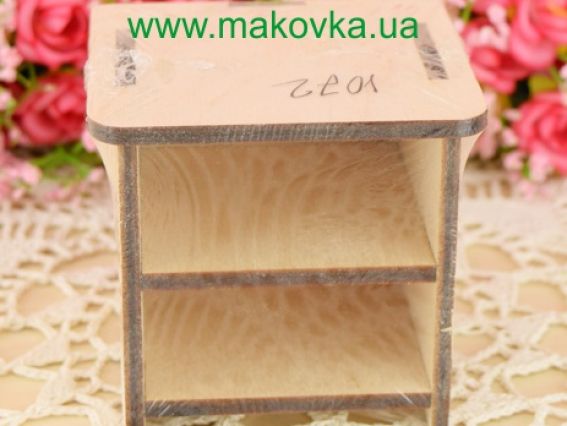 Заготовка лялькова Приліжкова тумбочка №1072, фанера, розмір 7,5х7х7 см