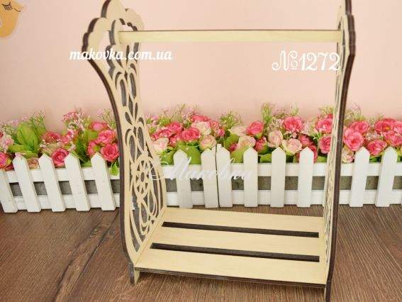 Вішалка для одягу №1272 велика різьблена, з фанери 6мм