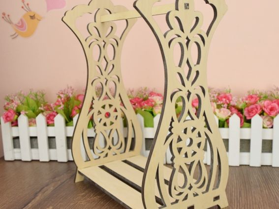 Заготовка Вішалка для лялькового одягу велика різьблена, фанера 6мм, 20х11х28см, №1272, Алісена