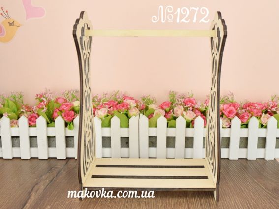 Заготовка Вішалка для лялькового одягу велика різьблена, фанера 6мм, 20х11х28см, №1272, Алісена